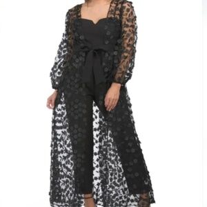 Floral Overlay Jacket & Belted Jumpsuit